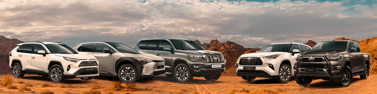 דגמי טויוטה 4X4 לשנת 2025 – לנד קרוזר, RAV4, היילנדר, היילקס ו־bZ4X בתצוגה בטויוטה אוטופיה